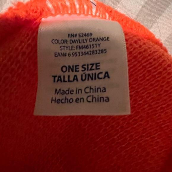 Hunter orange winter knit hat, beanie. - Picture 3 of 3